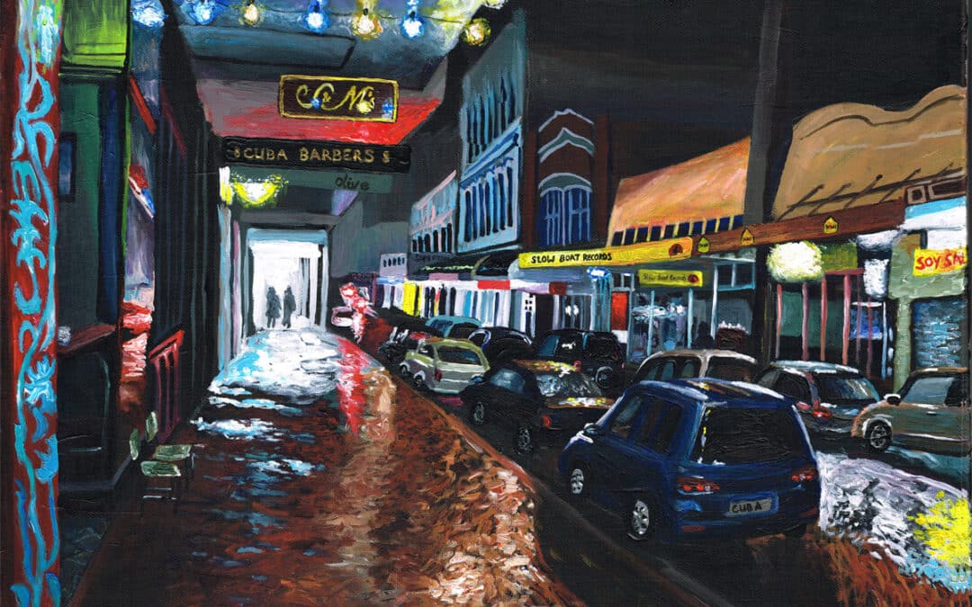 Cuba Street Wet Night Looking North, 2016